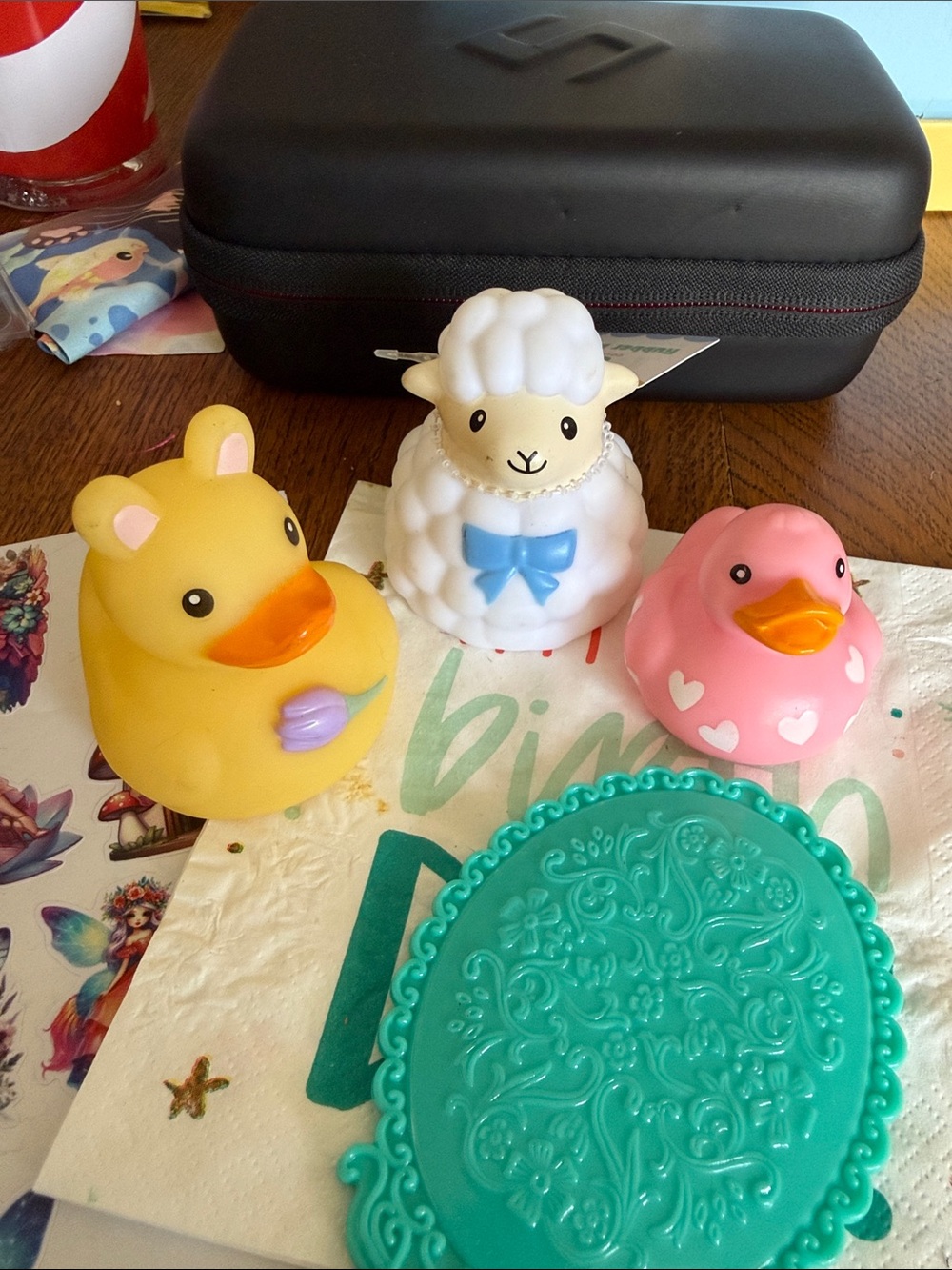 Cute Bath Toy Set - Yellow Duck, Pink Duck, White Sheep